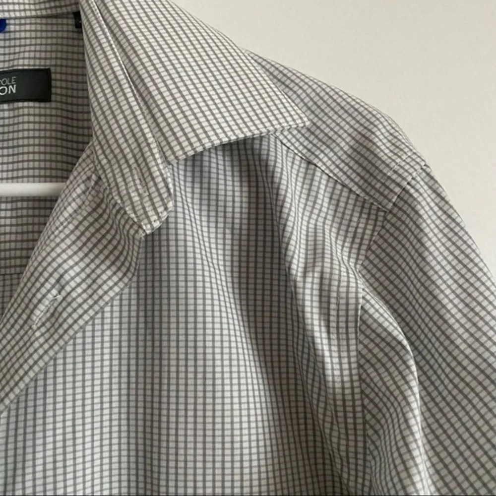 Kenneth Cole Reaction • Grey Check Plaid Button Down Shirt